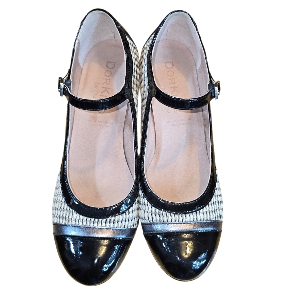 Dorking By Fluchos Rodin D8741 Mary Jane Pinup Heels Black/Anthracite Size 6.5 - Picture 4 of 13